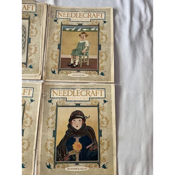 Vintage Needlecraft Magazines Lot Of 12 From 1924 Featuring Decorative Covers & - Picture 6 of 16